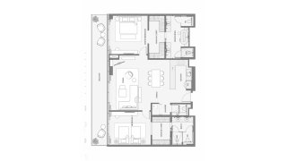 Apartment floor plan, 2 bedrooms in Anantara Mina Residences No. 11009