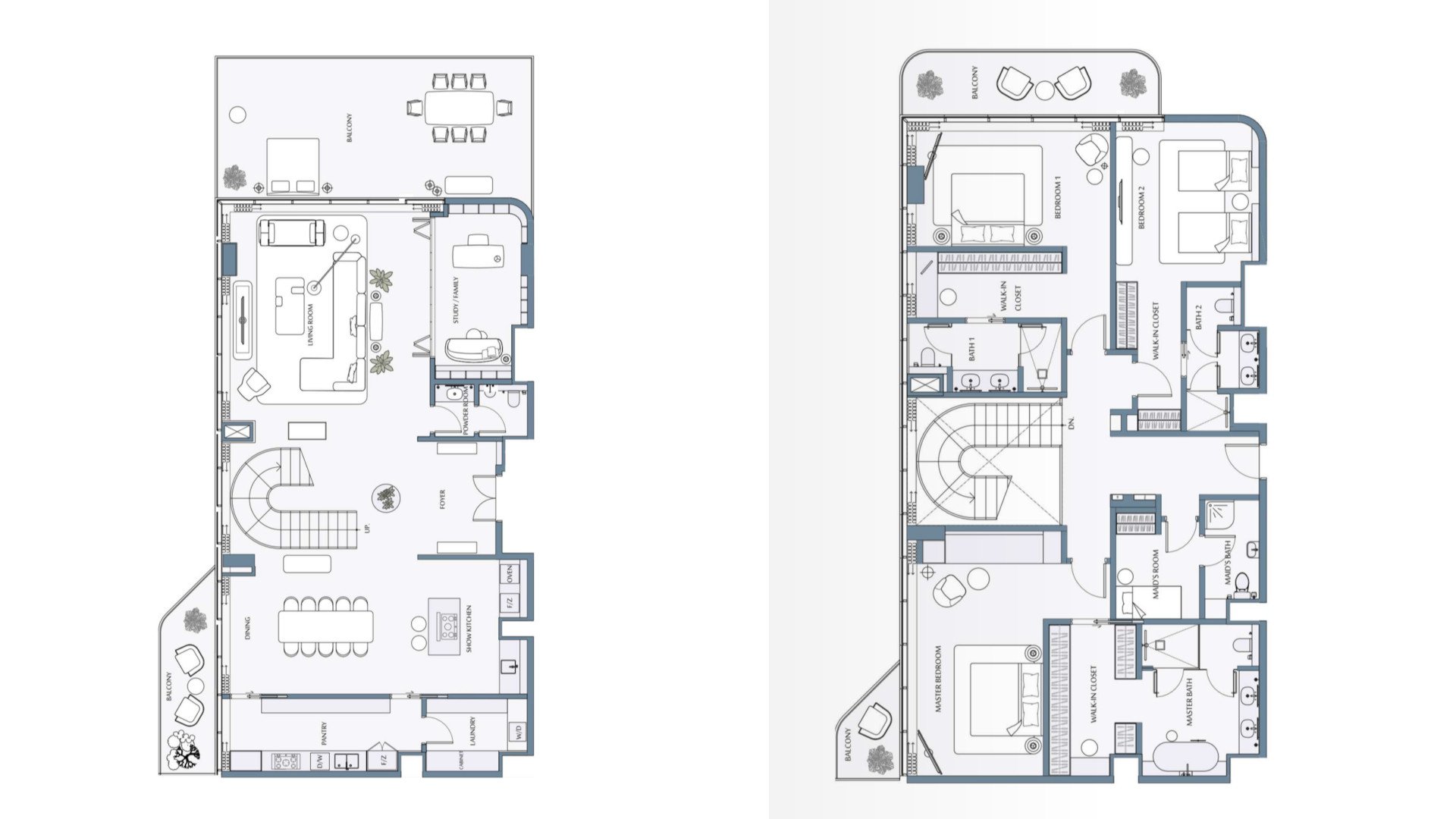 Villa floor plan, 3 bedrooms in Anantara Mina Residences No. 11011