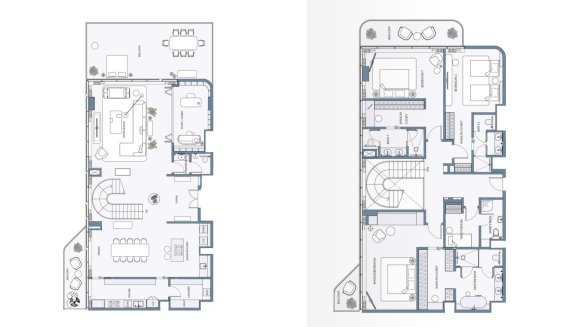 Villa floor plan, 3 bedrooms in Anantara Mina Residences No. 11011 (2D)